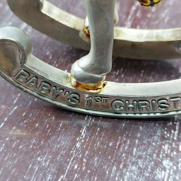 Lenox Babys First Christmas Silver Rocking Horse Ornament 2002 Keepsake - Picture 11 of 16